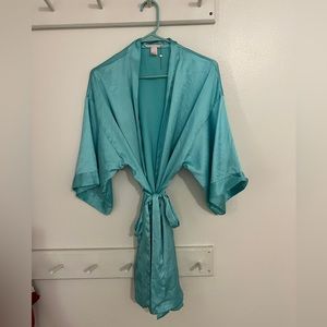 Victoria Secrets Blue Satin Robe